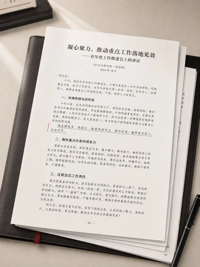 讲话稿样张