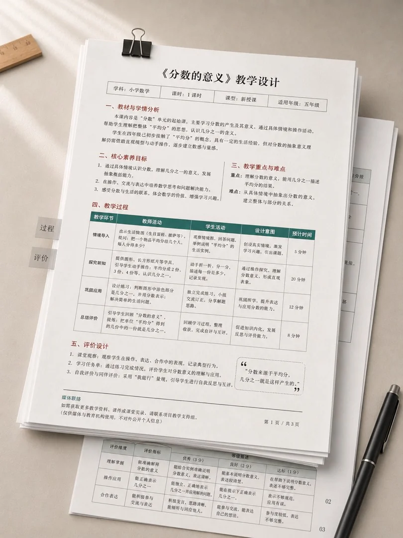 教学设计样张